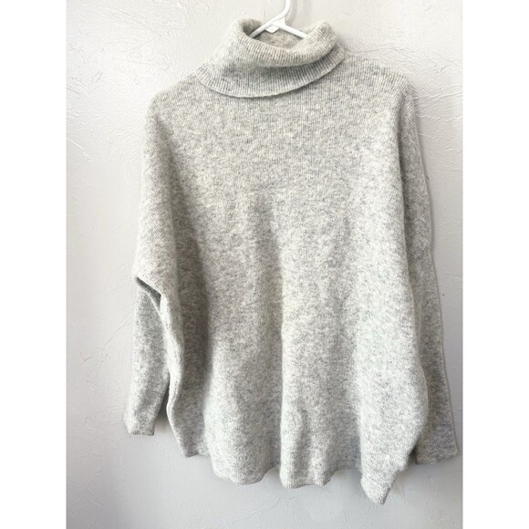 COS Oversized Alpaca Wool Blend Turtleneck Sweater Pale Gray Women’s Small Top - Picture 1 of 7